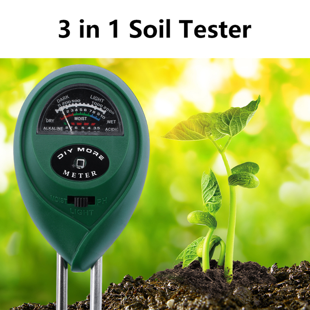 Foriot Soil Moisture Meter 4 in 1 Soil Ph Meter Soil Tester for Moisture Light Soil Ph Test Kit for Garden Lawn Farm Indoor & Outdoor