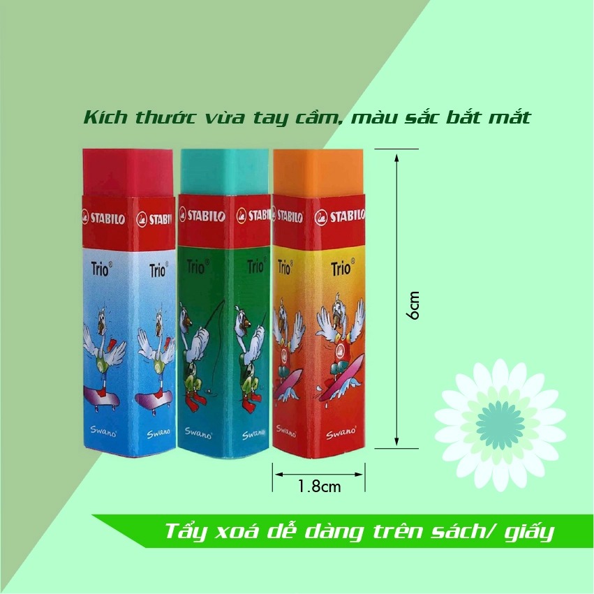 Bộ 2 tẩy STABILO Trio (nhiều màu) ER199-C2