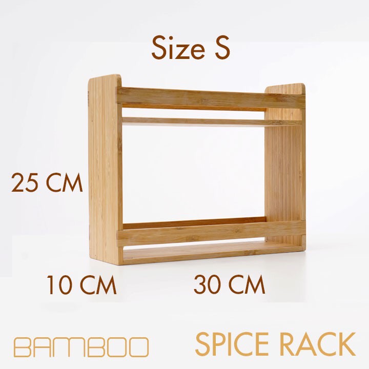Kệ gia vị gỗ tre 2 tầng cao cấp