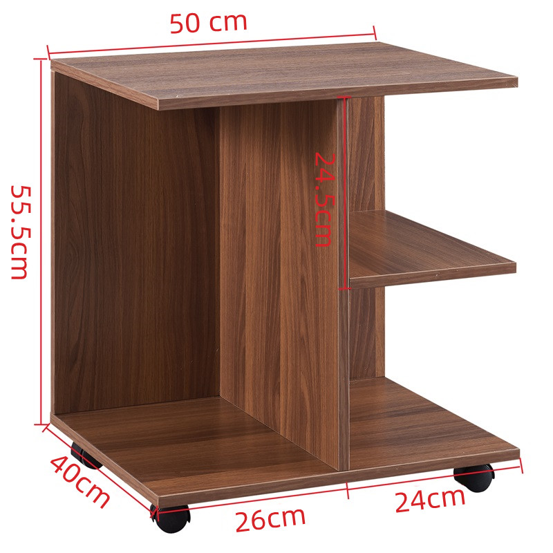 Modern minimalist bedside table with roller bedside table with stylish
