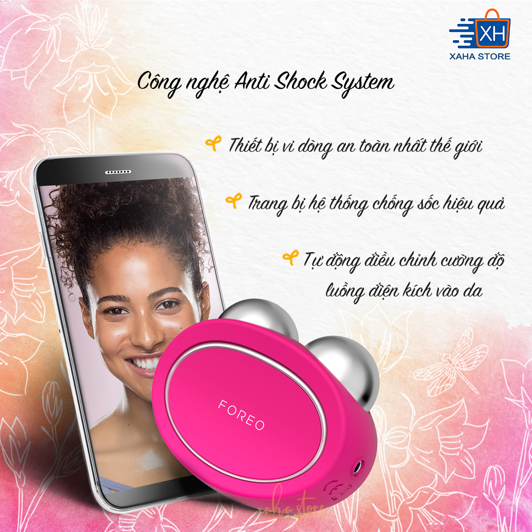 [Hoàn Tiền MAX] Máy Massage Nâng Cơ Mặt FOREO BEAR - bản full (FOREO BEAR App-connected Microcurrent Facial Toning Device with 5 Intensities Fuchsia)