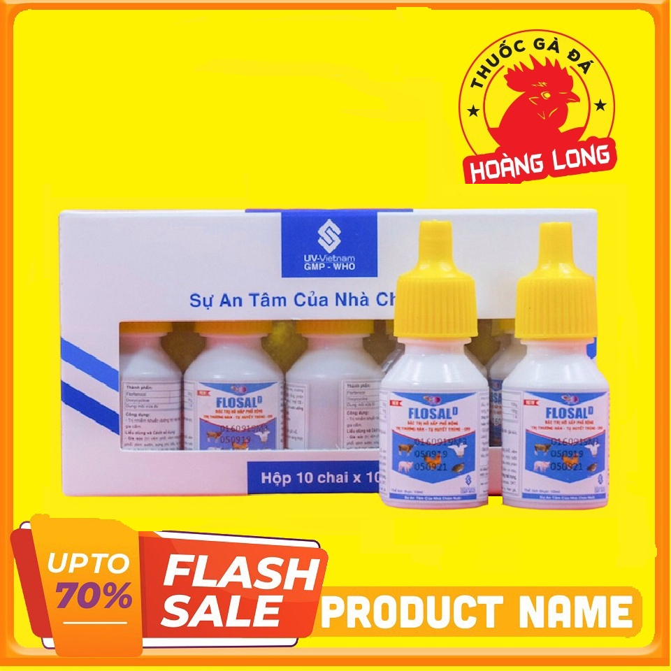 [ HL ] [ BAO GIÁ CẠNH TRANH ] Thuốc gà đá. Combo 10 Lọ thuốc cho gà Flosal Cho Gà Đá, Đặc trị Các Bệnh Ho,  gà khò khè Không Rõ Nguyên Nhân, Liều Dùng 1ml/10kg Hoặc 1ml/lít nước thuốc thú y cho gà