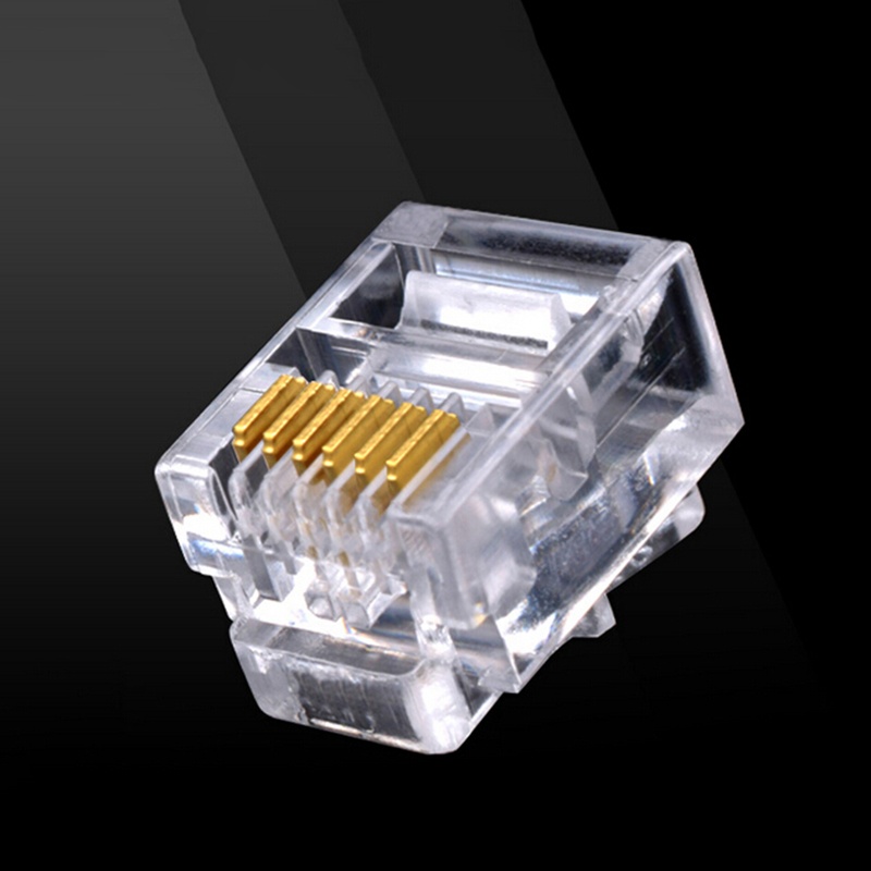 Tel Modular Plug Rj11 RJ11 Modular Plugs 6P6C for Solid 100 pcs Connectors NEW RJ11 Modular ...