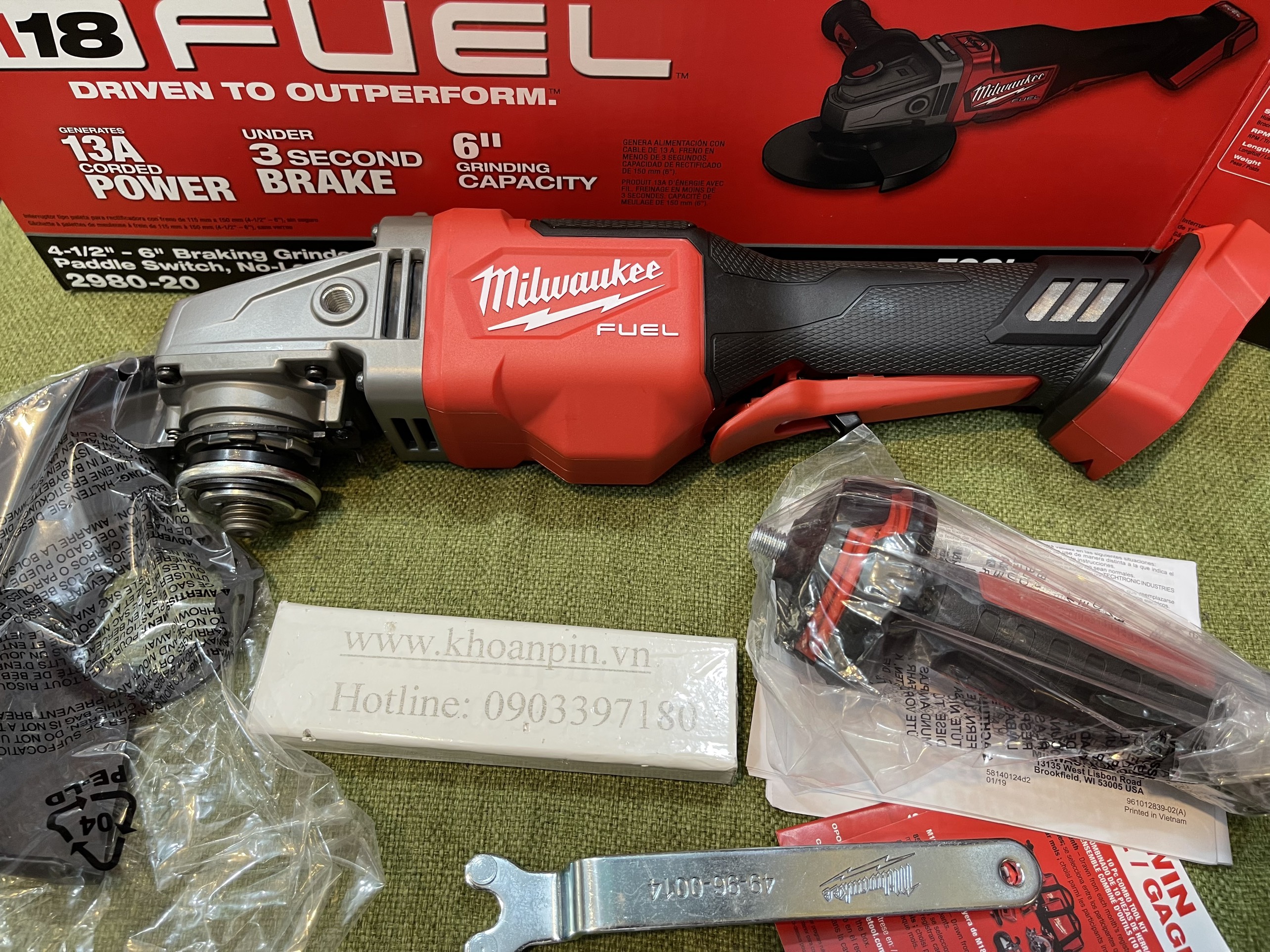 Máy mài pin Milwaukee 2980 M18