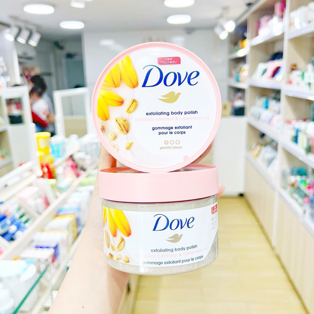 Tẩy tế bào da chết body Dove Exfoliating Body Polish 298g Của Mỹ