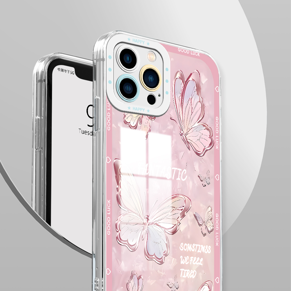 Hontinga for Infinix Zero 20 Back Cover Crystal Butterflies Camera Protection Transparent TPU Soft Phone Case. 