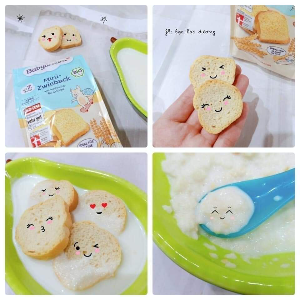 Bánh mì khô hữu cơ Babydream Đức cho bé 6/7/8m+ 100gram gói 33 miếng