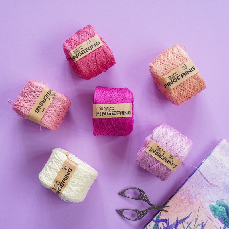 Sợi Cotton Bóng Fingering 100gr Craft Yarn VN (50 màu)