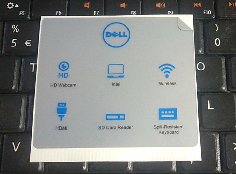 nhãn tem laptop trang trí dell inspiron