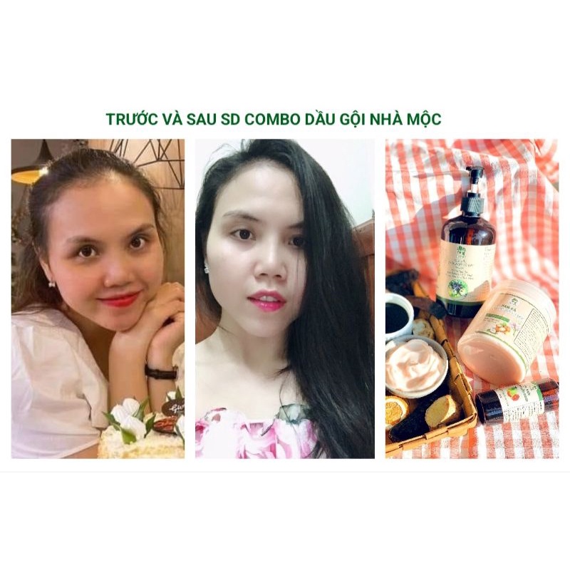 [Tặng xịt bưởi] Combo dầu gội và xả tóc thảo dược giảm rụng, mọc tóc, siêu mượt