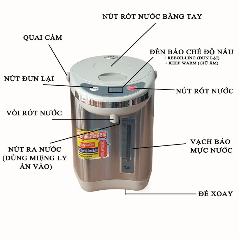 BÌNH THỦY ĐIỆN KHALUCK KL-935 3.5 LÍT