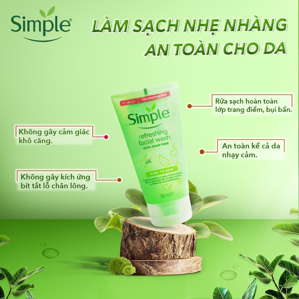 [GIẢM 50K PHÍ SHIP] Combo 4 món Simple Chăm Sóc Da Nhẹ Dịu Nhẹ