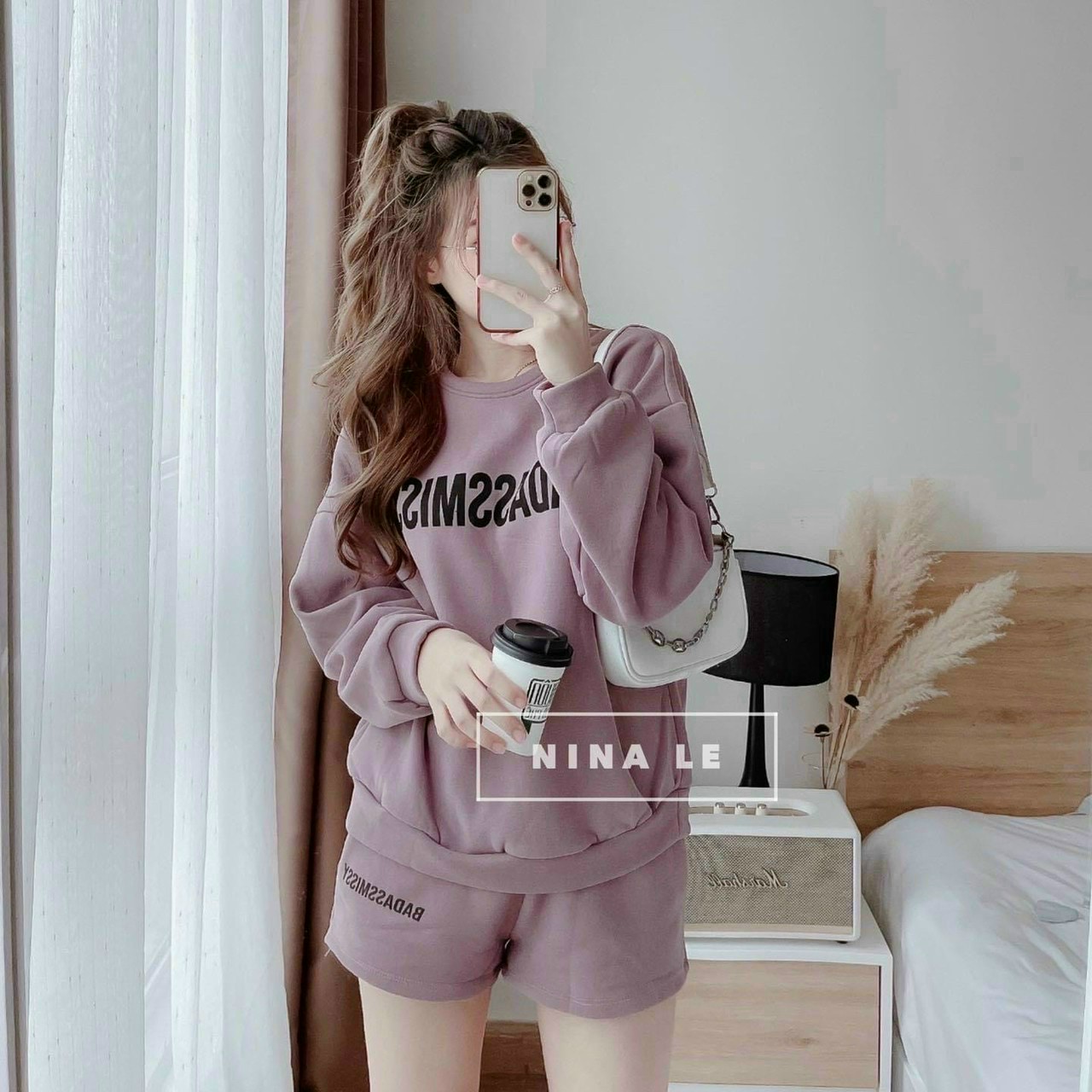 SÉT BỘ ( NỈ BÔNG) TAY DÀI IN QUẦN ĐÙI SIÊU XINH Đ DX17