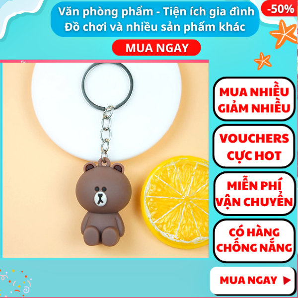 Móc khóa dễ thương gấu Brown - Móc khóa cute - móc khóa cutee - móc khóa xe máy - móc khóa cute mini - móc khóa dễ thương cute - móc khóa cute rẻ - móc khóa cute dưới 10k - Nguyễn Thùy Store
