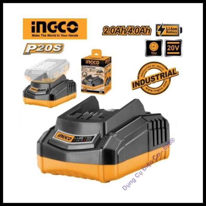 20V Đế sạc pin LITHIUM-ION INGCO FCLI2001