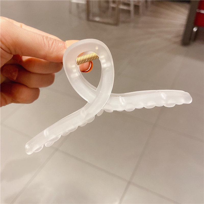 Kẹp tóc càng cua nữ dài màu thạch style Hàn Quốc