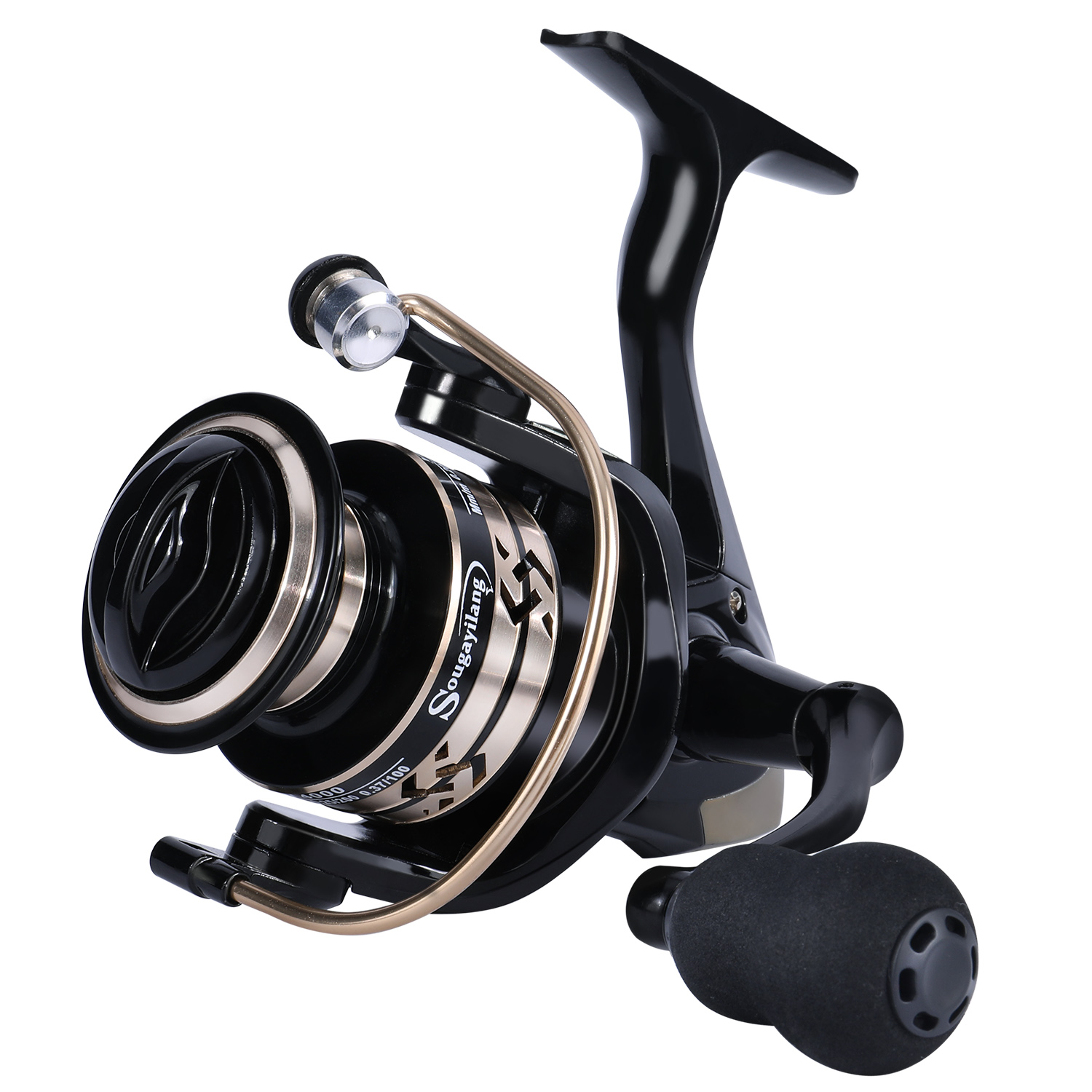 Sougayilang Spinning Fishing Reel 1000-4000 Series 2 Colors EVA Handle/ Plated Metal Handle 5.2:1 Gear Ratio Maximum Power 10kg Fishing Reel Carp Bass Reel