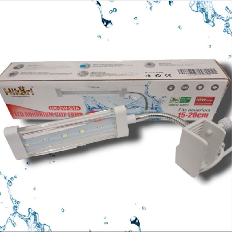 Lampu LED Jepit Aquarium Aquascape HIKARI HK 3 WATT