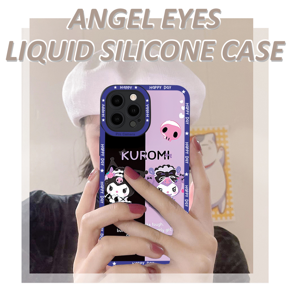 Hontinga Casing Case For Samsung Galaxy Note 8 Note 9 Case Cute Kuromi Square Soft Silicone Full Cover Camera Protection Shockproof Rubber Cases Back Cover Phone Casing Softcase For Boys Girls