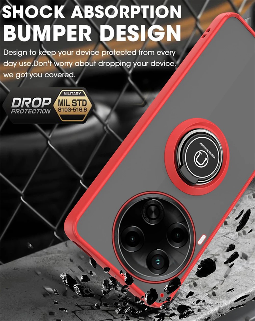 For Tecno Camon 30 Case Side Stripe Design Soft TPU Matte Texture Multifunctional Bracket All Inclusive Protection For Tecno Camon 30 Back Cover. 