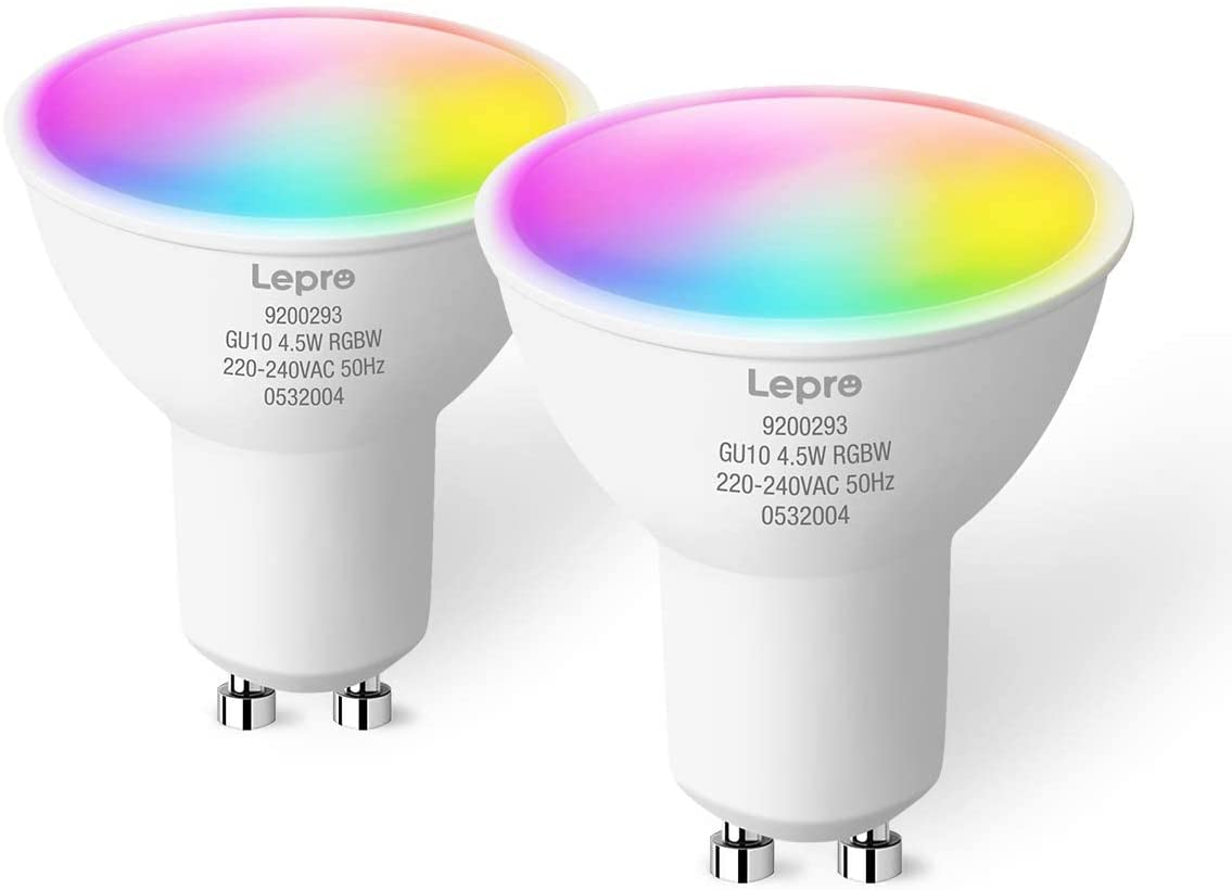 penalty parade missile Lepro WiFi Smart Bulbs GU10, RGB Warm White LED Bulbs, Compatible with  Alexa and Google Home, APP or Voice Control, Dimmable, Colour Changing,  4.5W = 50W, No Hub Required, Pack of 2 (