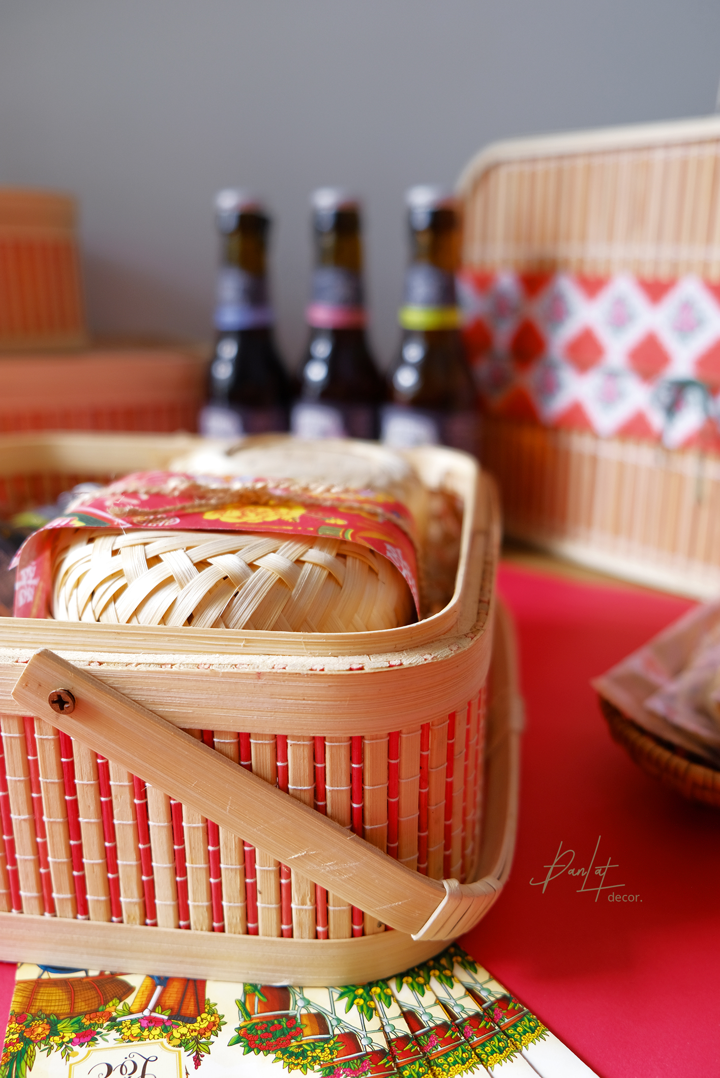 Hộp Đựng Mây Tre Có Quai Xách - Handcrafted Bamboo Box