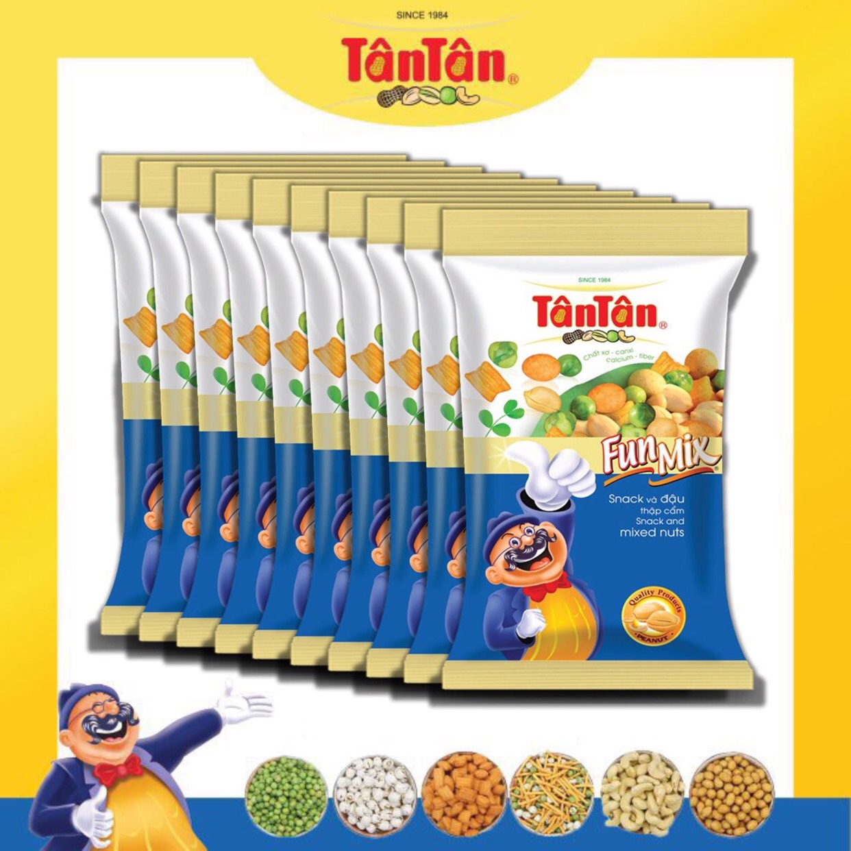 [Giá Ưu Đãi] Snack và Đậu Thập Cẩm Tân Tân 28g - Combo 5 Gói