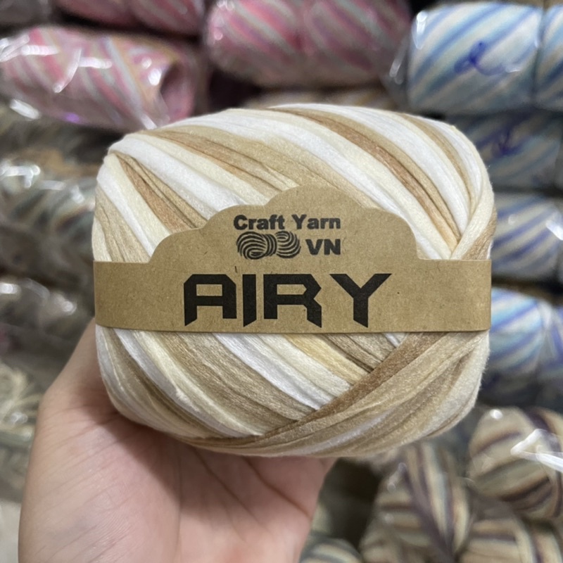 Sợi AIRY màu loang móc túi/mũ hè (cuộn 45gr)