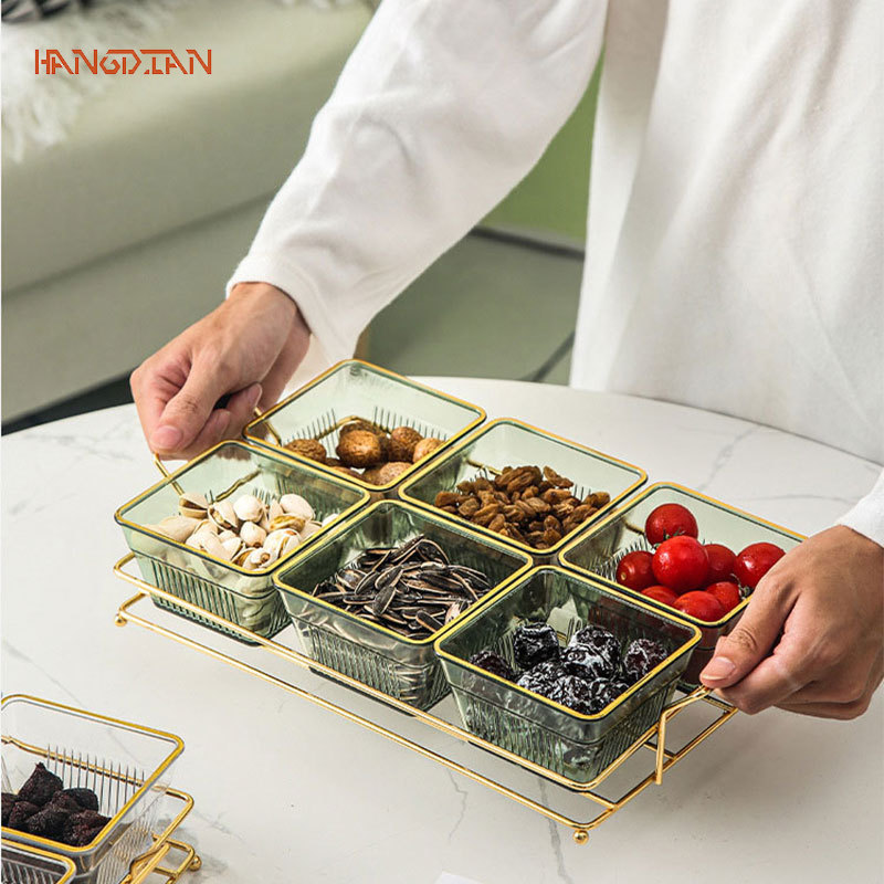 Transparent frame dried fruit bowl fruit bowl nut dried fruit bowl snack tray storage box tea snacks.