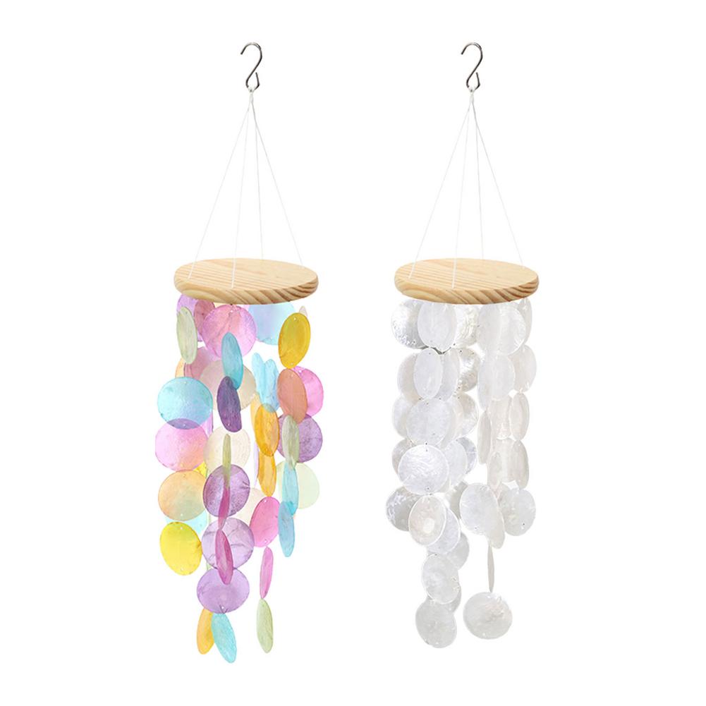 【Folio & Light】Outdoor Wind Chimes Delicate Capiz Shell Wind Chime Handmade Outdoor Wind Chimes Melodious Pleasant Sound For Windowsill Gar. 