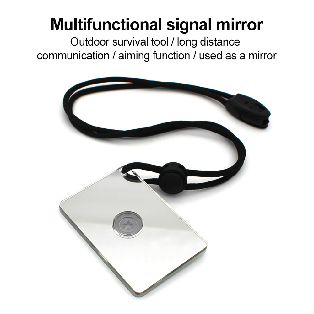 TAOHOU Heliograph Signal Mirror with Whistle Multifunctional Emergency Rescue Toolblack 