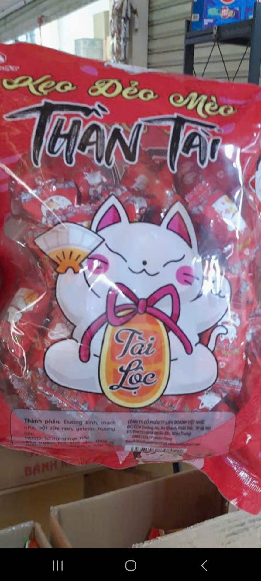 Kẹo dẻo Mèo Thần Tài May Mắn 400g - Bánh kẹo Tết 2024 - ăn vặt