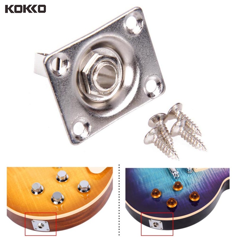 KOKKO Square Guitar Jack Plate 1/4 Output Input Jack Socket Assembly Epiphone TL Electric Guitar Parts & Accessories