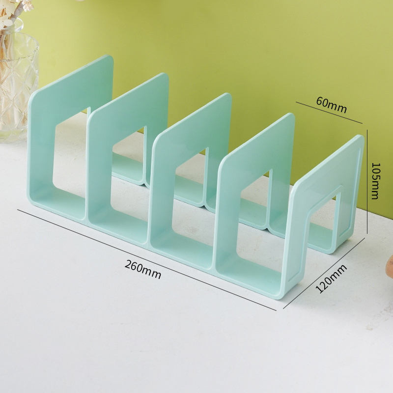 4 Grid Bookends Stand Bookshelf Desktop Decor Storage Rack Bookend Book ...