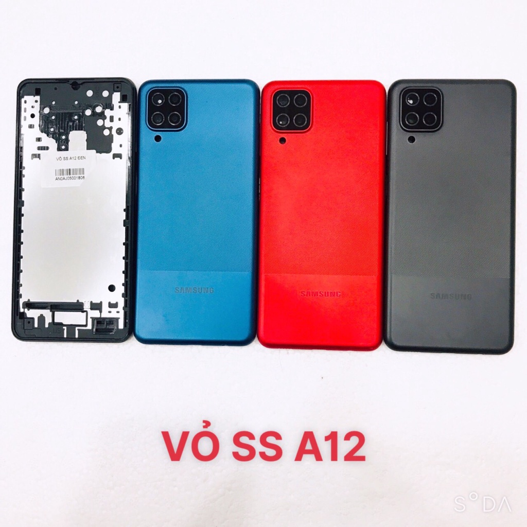 Vỏ bộ ss a12 - lưng ss a12 - nắp pin samsung a12 có khung sườn - benzen