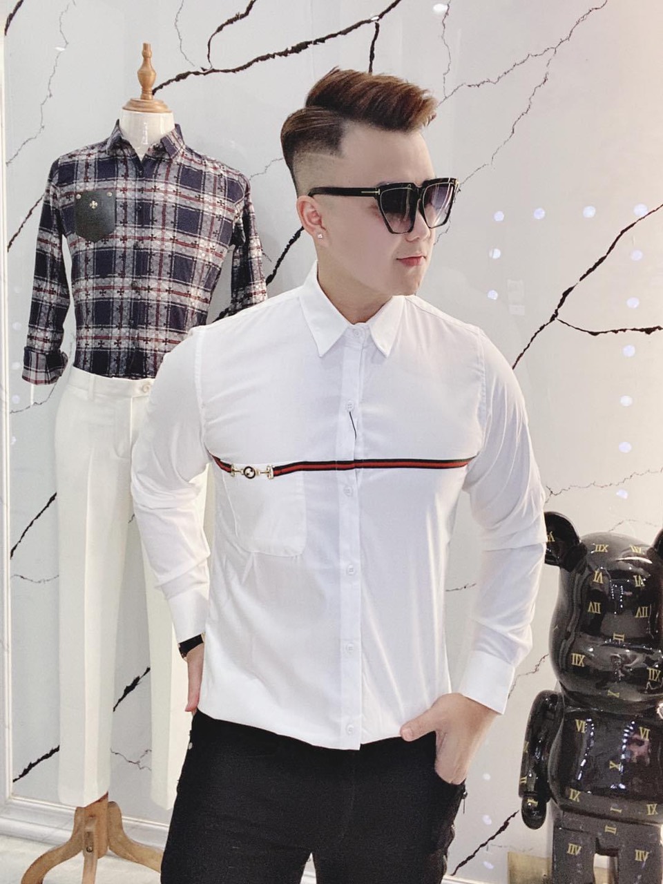 [HCM]ÁO SƠ MI NAM PHỐI MÀU SỌC BBR KIỂU DÁNG THỜI TRANG PHONG CÁCH HÓT NHẤT HIỆN NAY