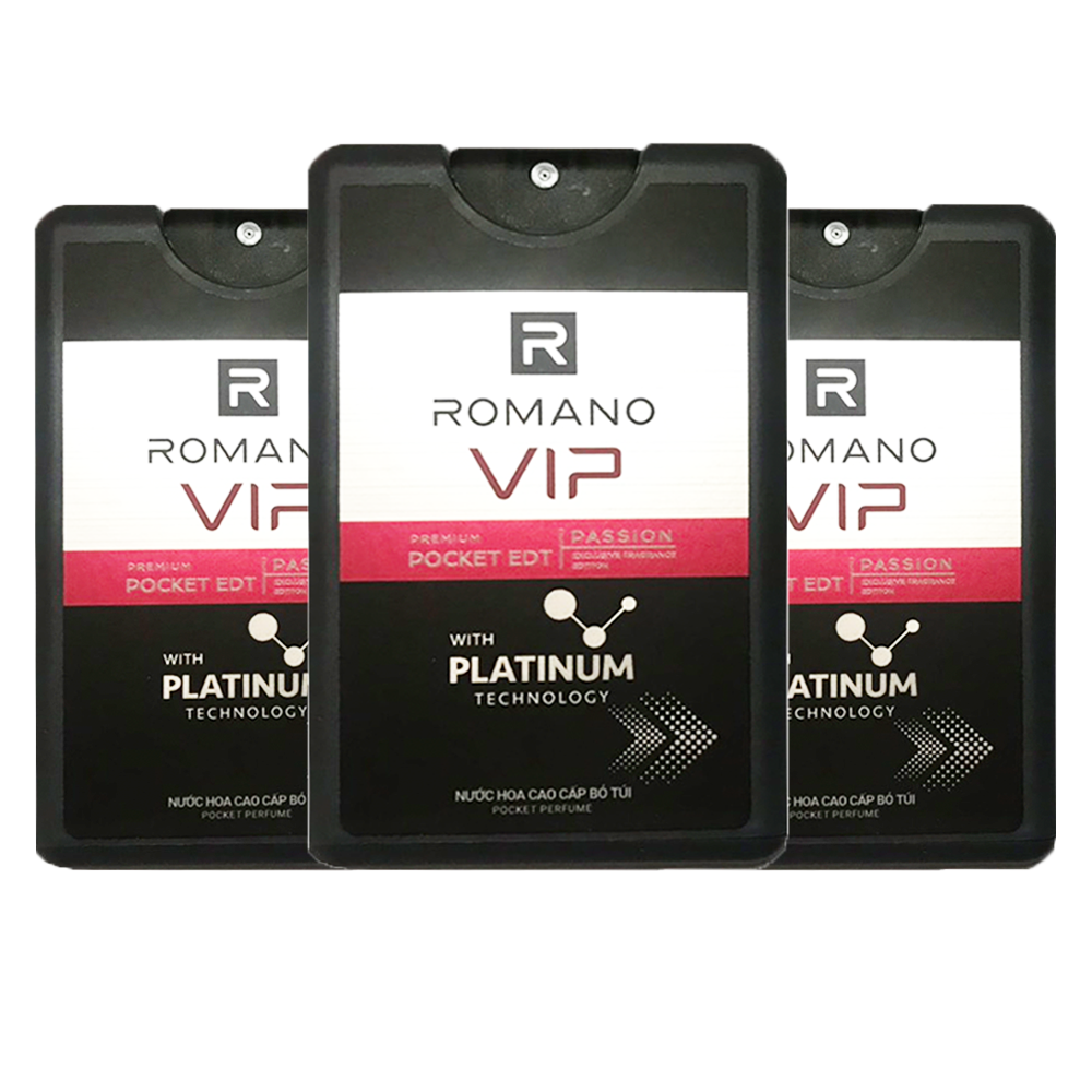 Combo 3 Nước Hoa bỏ Túi Romano Vip Passion 18ml/chai