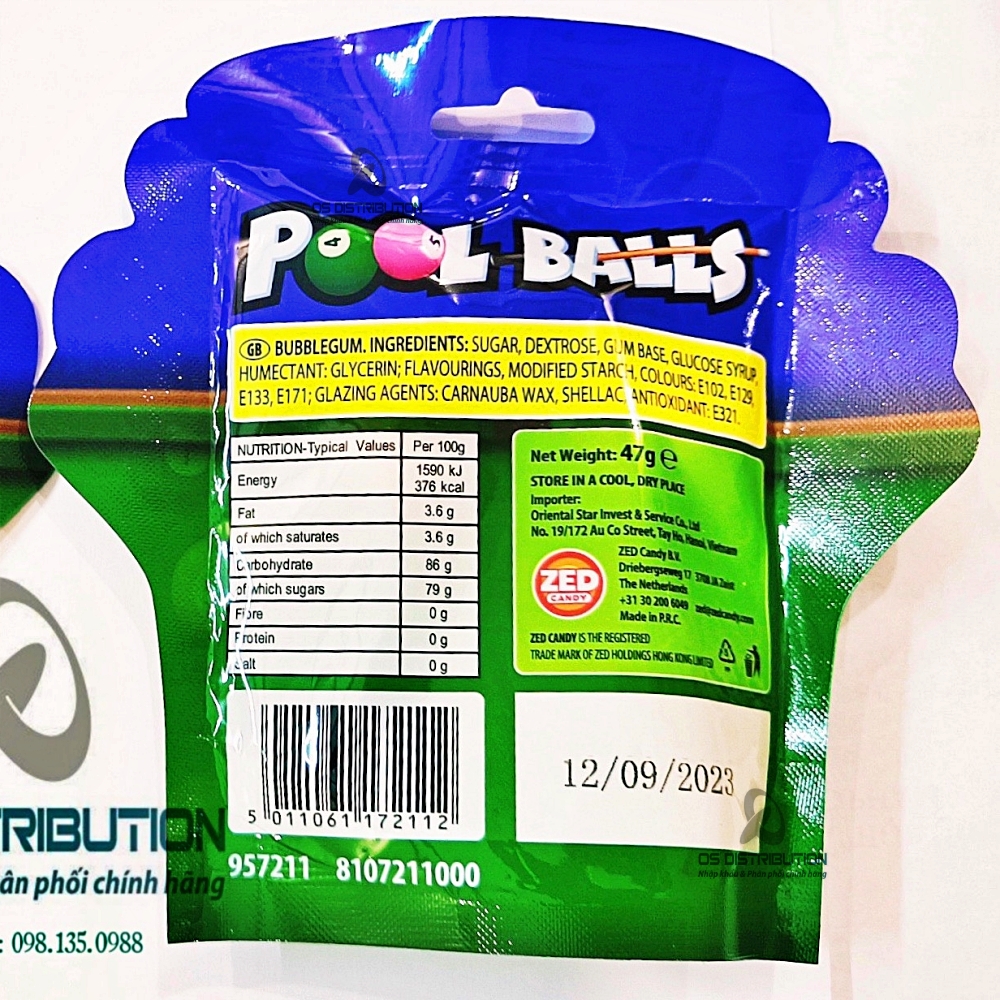 ZED Candy - Kẹo cao su Pool Balls