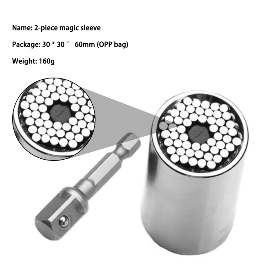 Universal Torque Wrench Spanner Grip Multi Function Ratchet Socket Sleeve 7-19mm Power Drill Ratchet Bushing Spanner Key Adapter Hand Tools