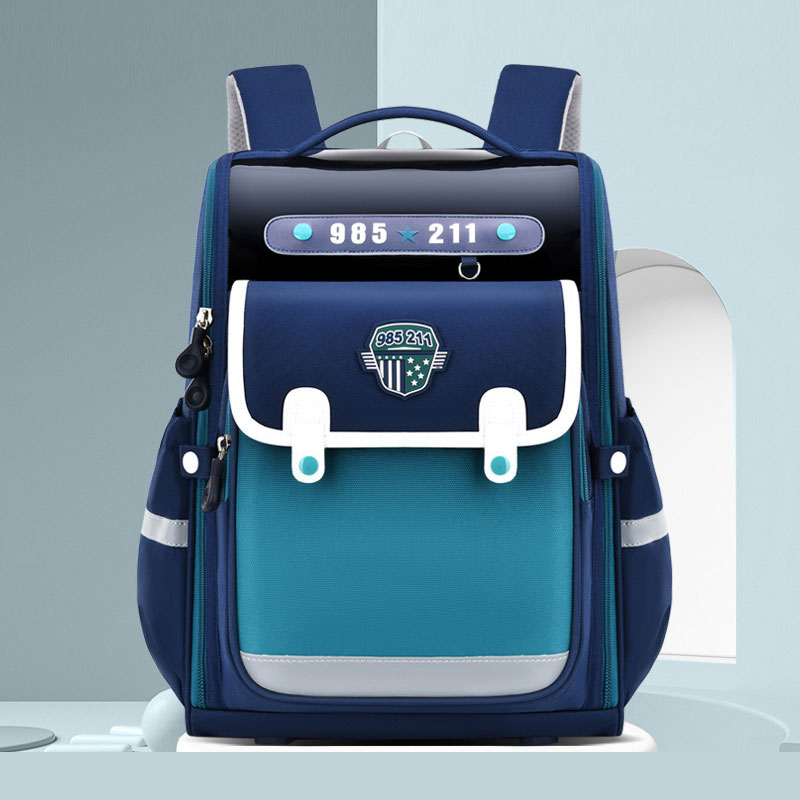 YA ZHOU LONG Schoolbags for elementary school students, British style, light, boys' schoolbags, girls' backpacks