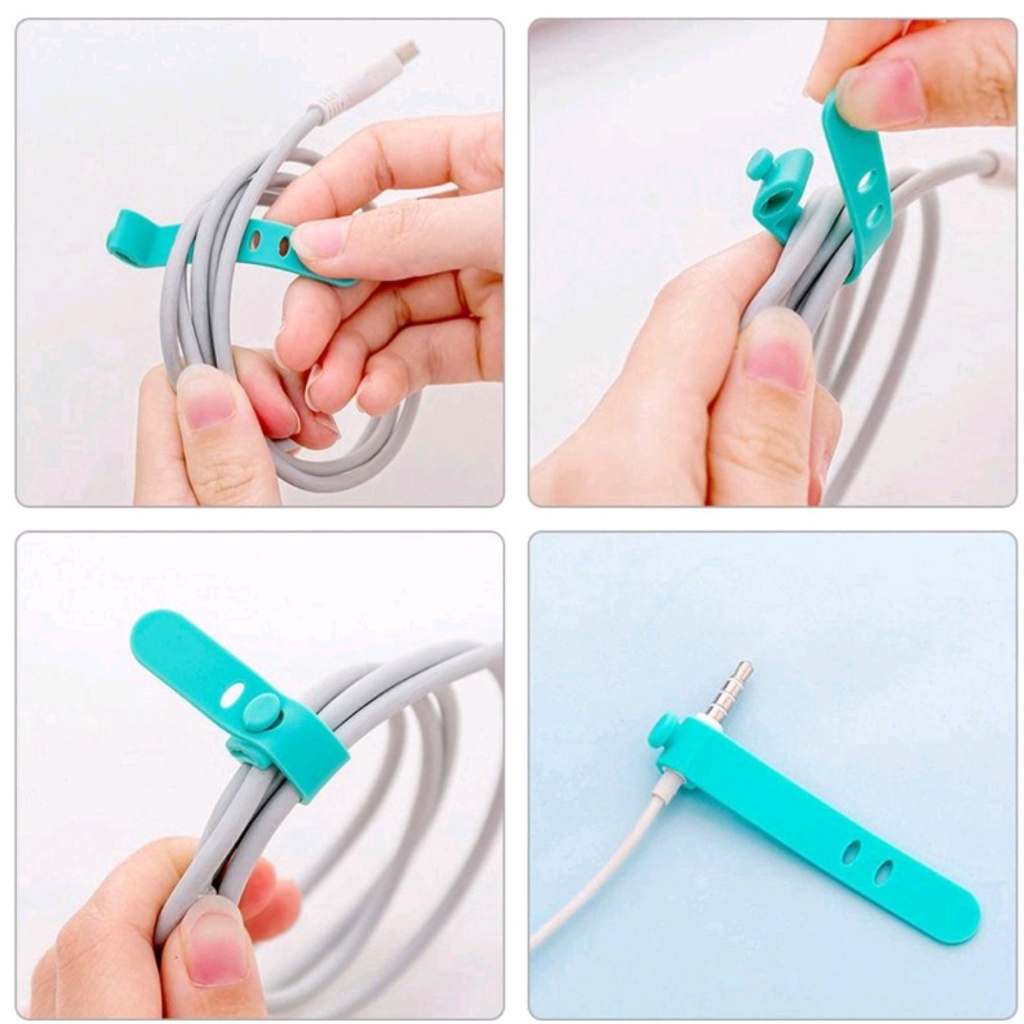 (5pcs) cuộn cáp silicon dây buộc cáp Máy cuộn dây dây tổ chức tai nghe USB dòng dữ liệu Bàn Phím kèm Chuột dây cáp chủ
