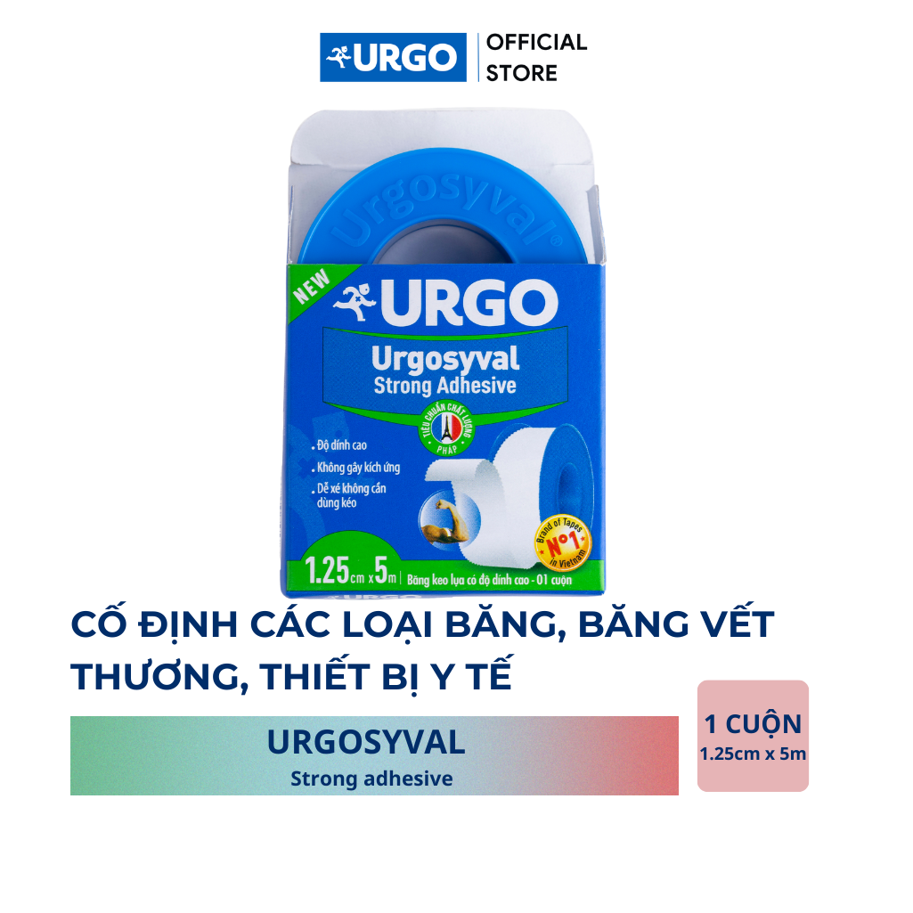 Băng kẹo lụa Urgosyval (Kích thước 1.25cm x 5m)