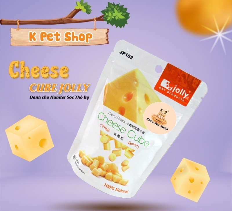 Thức ăn cheese cube jolly hamter sóc 🐶 free ship 🐶 phô mai cho hamter thức ăn dặm dành cho hamster đồ ăn vặt hamter