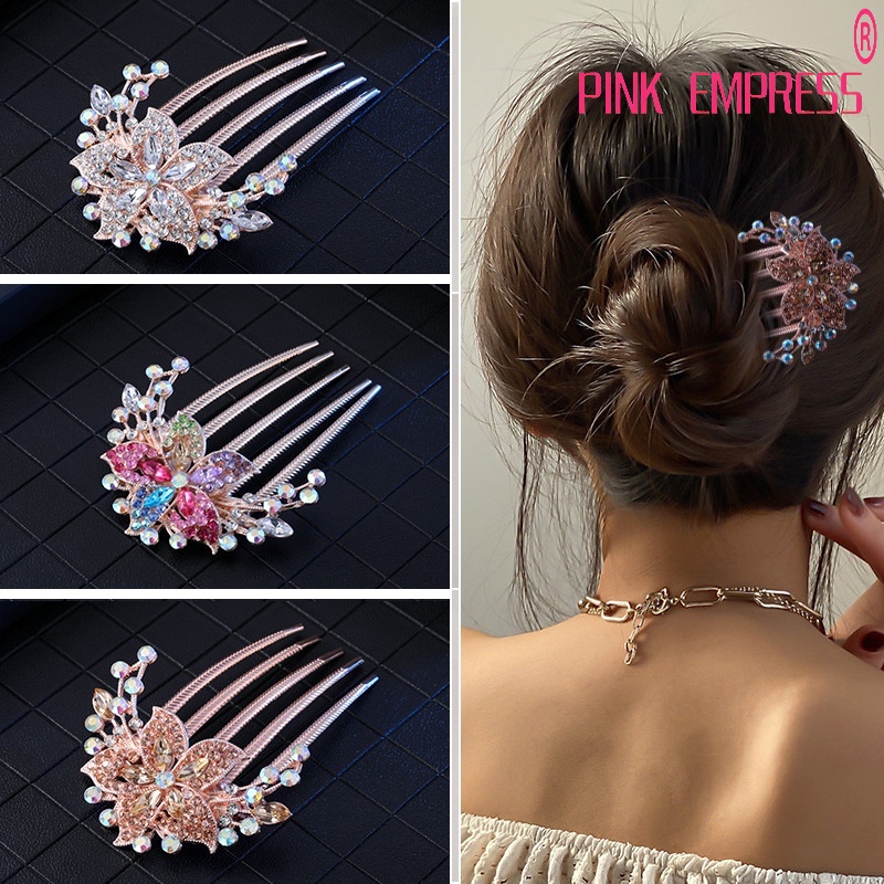 Lược Cài Tóc Năm Răng Đính Đá Sang Trọng Cho Nữ