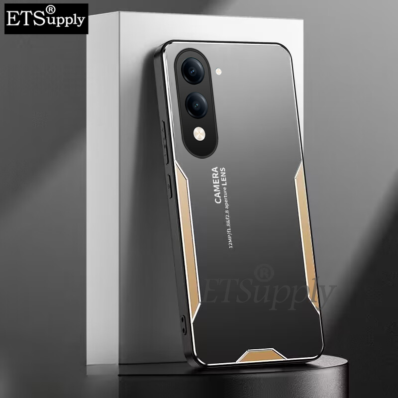Phone case Vivo Y19S GT Y29S Y29T Aluminum Metal Matte Cover Soft Silicone Frame Camera Protection Cover For Back Cover Vivo Y29T Y29S Y19S GT Case.