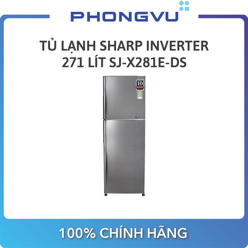 Tủ lạnh Sharp Inverter 271 lít SJ-X281E-DS - Bảo hành 12 tháng - Miễn phí giao hàng HN & TPHCM