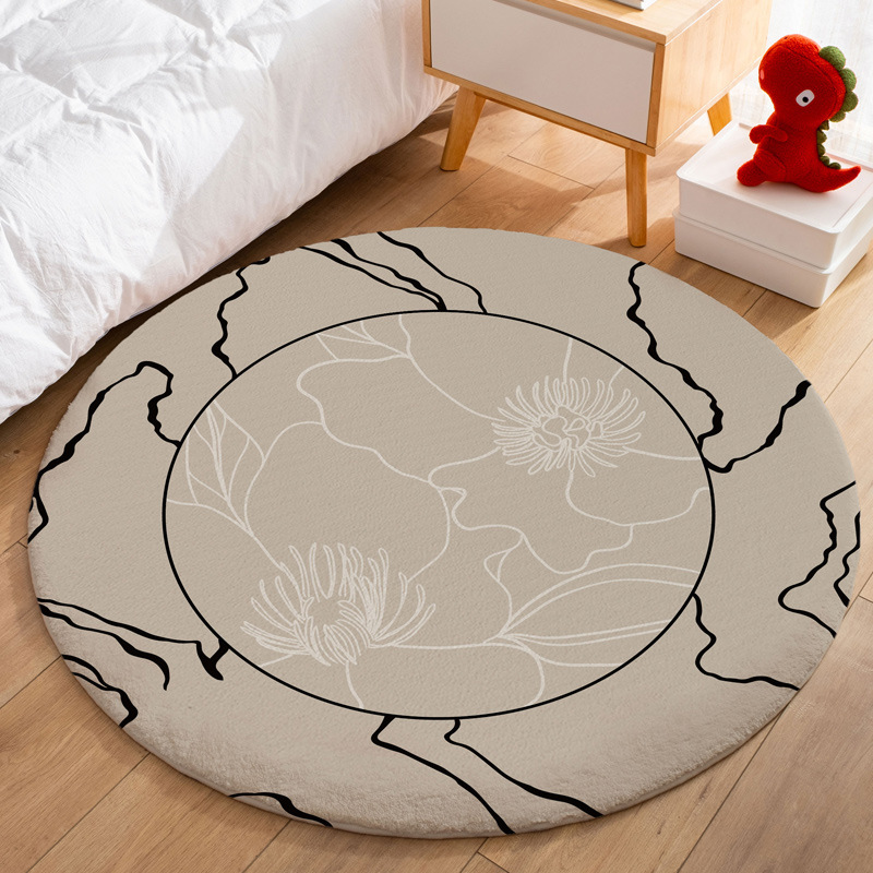 Round carpet children crawling mat small computer swivel chair rocking chair bedroom study learning makeup living room mat.