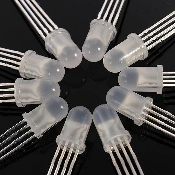 5mm RGB New LED Tools DIY Common Anode/Common Cathode 4-Pin Tri-Color ...