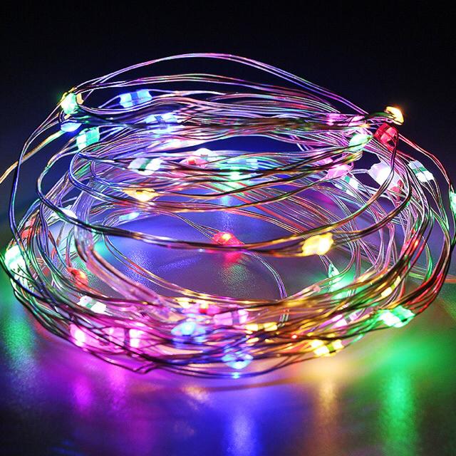 Đèn led đom đóm kèm sẵn pin dài 2 mét ,1 mét , đèn lét trang trí gói hoa , đèn trang trí hộp quà Huydecor