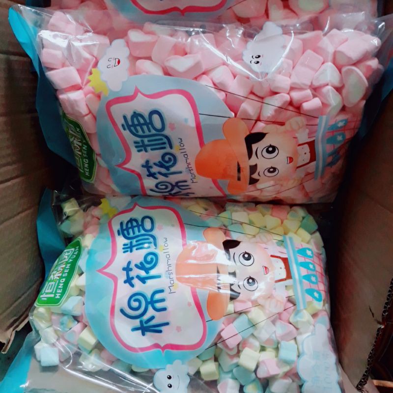 kẹo bông mashmalw 1kg mix nhiều màu